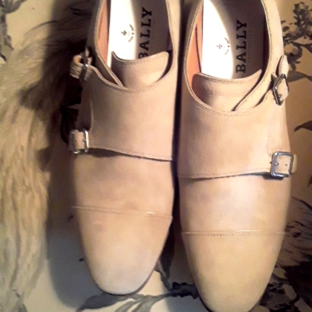 Bally double monk strap shoes size 9